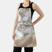 Stilvolle Goldcreme-Marmor-Monogram Schürze (InSitu)