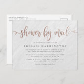 Stilvolle Golddusche aus weißem Marmor und Rose Einladungspostkarte (Vorne/Hinten)