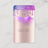 Stilvolle Golde Rose Glitzer Tropfen Eyelashes Visitenkarte (Vorderseite)