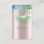 Stilvolle Golde Rose Glitzer Tropfen Eyelashes Visitenkarte (Vorderseite)