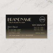 Stilvolle Golden Black Chic Spiegelbriefe mit Logo Visitenkarte (Rückseite)