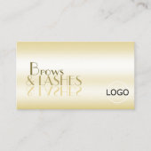 Stilvolle Golden Black Chic Spiegelbriefe mit Logo Visitenkarte (Vorderseite)