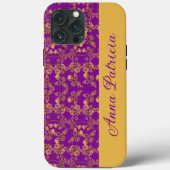 Stilvolle Golden Damask im lila Stil Case-Mate iPhone Hülle (Rückseite)