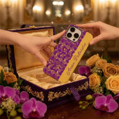 Stilvolle Golden Damask im lila Stil Case-Mate iPhone Hülle