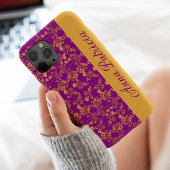 Stilvolle Golden Damask im lila Stil Case-Mate iPhone Hülle
