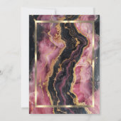 Stilvolle Golden Glitzer Black Burgundy Rente Einladung (Rückseite)