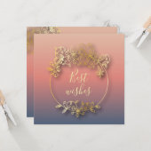 Stilvolle Golden Metallic Shiny Frame Best Wünsche Karte (Vorderseite/Rückseite Beispiel)