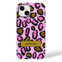 Stilvolle Golden Pink Glitzer Leopard Druckname