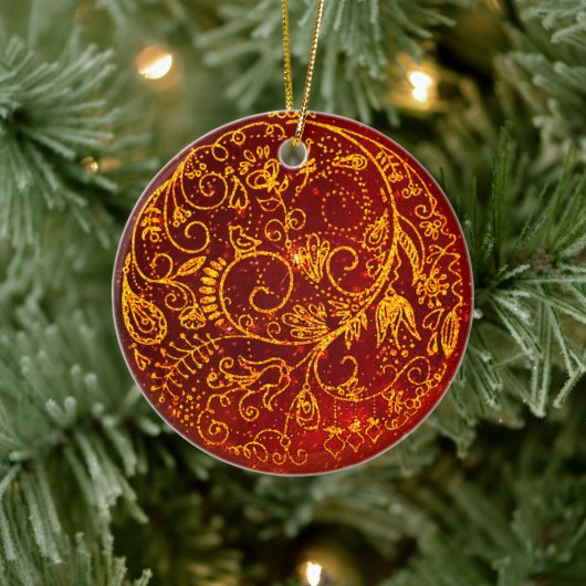 Stilvolle Golden-Red Ornament (Baum)