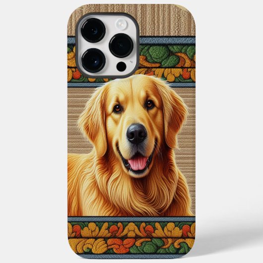 Stilvolle Golden Retriever Hund farbenfrohe Rahmen Case-Mate iPhone Hülle (Rückseite)