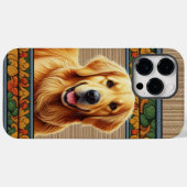 Stilvolle Golden Retriever Hund farbenfrohe Rahmen Case-Mate iPhone Hülle (Rückseite (Horizontal))
