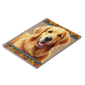 Stilvolle Golden Retriever Hund farbenfrohe Rahmen Notizblock (Linke Seite)