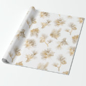 Stilvolle Golden Winter Pine Geschenkpapier (Ungerollt)