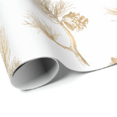 Stilvolle Golden Winter Pine Geschenkpapier (Rolleneckpunkt)