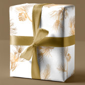 Stilvolle Golden Winter Pine Geschenkpapier