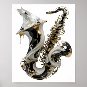 Stilvolle Goldene ABSTRACT ART Statement Design Poster