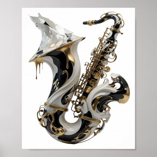 Stilvolle Goldene ABSTRACT ART Statement Design Poster (Vorne)