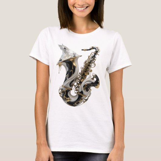 Stilvolle Goldene ABSTRACT ART Statement Design T-Shirt (Vorderseite)