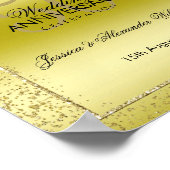 Stilvolle Goldene Confetti 50. Goldene Hochzeit Poster (Ecke)