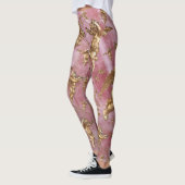 Stilvolle Goldene Engel Pink Leggings (Links)