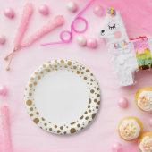 Stilvolle Goldene Foil Confetti Dots Pappteller (Party)