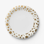 Stilvolle Goldene Foil Confetti Dots Pappteller (Vorderseite)