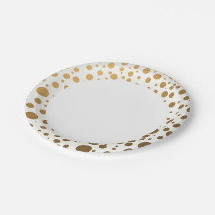 Stilvolle Goldene Foil Confetti Dots Pappteller