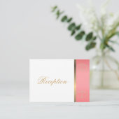 Stilvolle Goldene Herzen auf Korallen und Weiß Begleitkarte (Stehend Vorderseite)