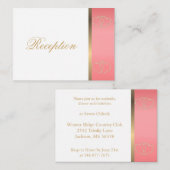 Stilvolle Goldene Herzen auf Korallen und Weiß Begleitkarte (Vorne/Hinten)