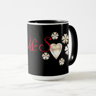 Stilvolle goldene Herzen Blume personalisiert Tasse