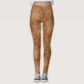 Stilvolle goldene Leggings Browns Paisley (Vorderseite)