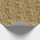 Stilvolle goldene Rose und Leaf-Ziermuster Geschenkpapier (Ecke)