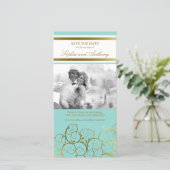 Stilvolle Goldene Spiralen Save the Date Fotokarte (Stehend Vorderseite)