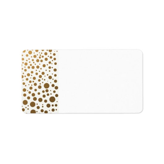 Stilvolle Goldfoil Confetti Dots Adressaufkleber (Vorne)