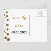 Stilvolle Goldfoil Confetti Dots | Save The Date Ankündigungspostkarte (Rückseite)
