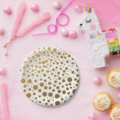 Stilvolle Goldfolieconfetti-Punkte Pappteller (Party)