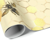 Stilvolle Goldgelbe Bienen Honeycomb Geschenkpapier (Rolleneckpunkt)