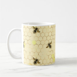 Stilvolle Goldgelbe Bienen Honeycomb Kaffeetasse