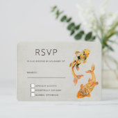 Stilvolle Goldkoi-Hochzeit RSVP Karte (Stehend Vorderseite)