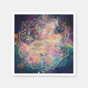 Stilvolle Goldmandala Wasserfarbe & Nebel Farblich Serviette