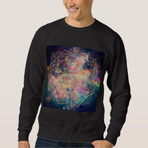 Stilvolle Goldmandala Wasserfarbe & Nebel Farblich Sweatshirt