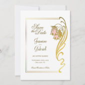 Stilvolle Goldrahmen-Hochzeit Save The Date (Vorderseite)