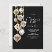 Stilvolle Goldschmuck Weihnachten Party Einladung (Vorderseite)