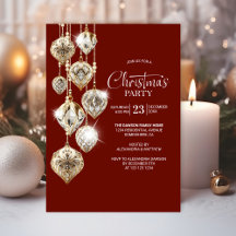 Stilvolle Goldschmuck Weihnachten Party Einladung