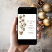 Stilvolle Goldschmuck Weihnachten Party Einladung