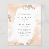 Stilvolle Goldstaub-Hochzeit mit Wasserfarben (Vorderseite)