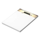 Stilvolle Goldstreifen-Rahmen-Herzen Notizblock (Rotiert)