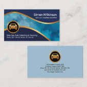 Stilvolle Goldwave Blue Water Car Wash Visitenkarte (Vorne/Hinten)