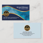Stilvolle Goldwave Curve Blaues Meer Visitenkarte (Vorne/Hinten)
