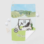 Stilvolle Golf Cart Clubs Monogram Name Golfhandtuch (Insitu)